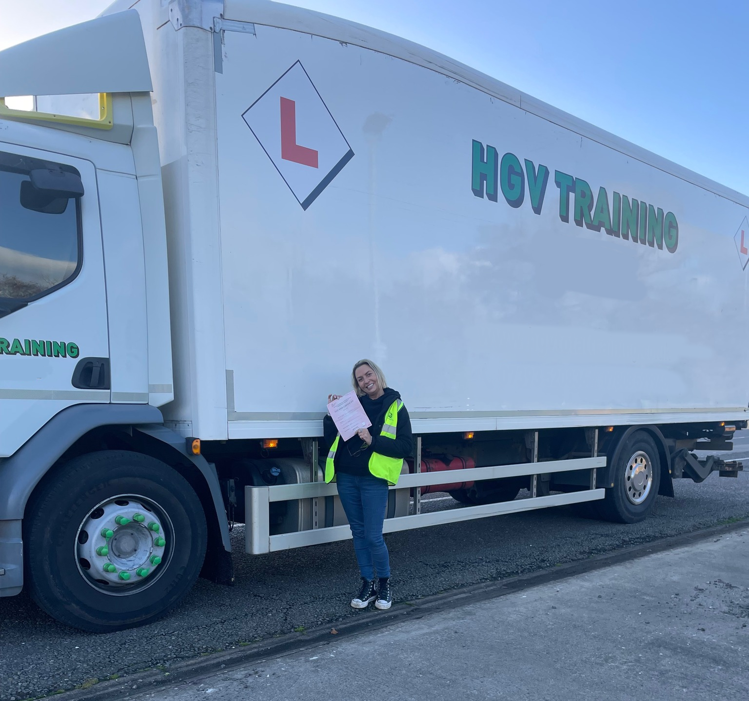 Rear view of a rigid HGV